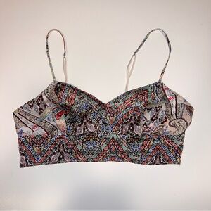 Colorful Patterned Bralette,Victoria Secret Silk, size Small